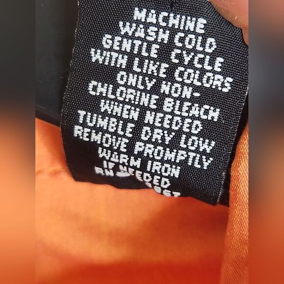 New York & Company M Orange Cotton Blend Shrtslvs Pockets Buttons Up Women Shirt - Picture 4 of 10